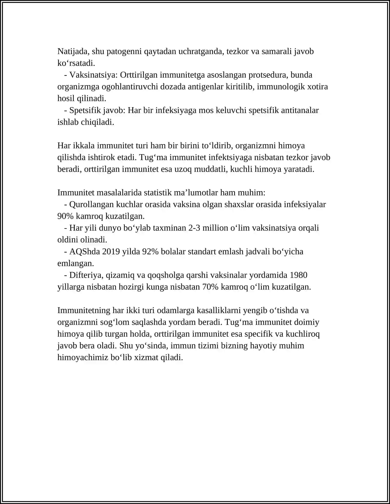 IMMUNITET: IMMUNITET TURLARI 4