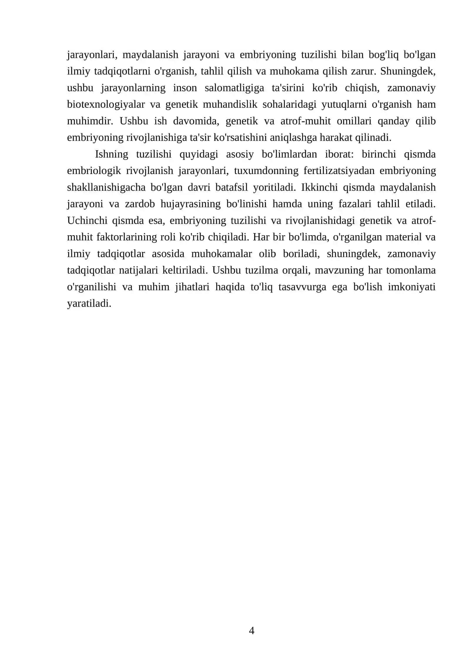 Embriologik rivojlanish va maydalanish 4