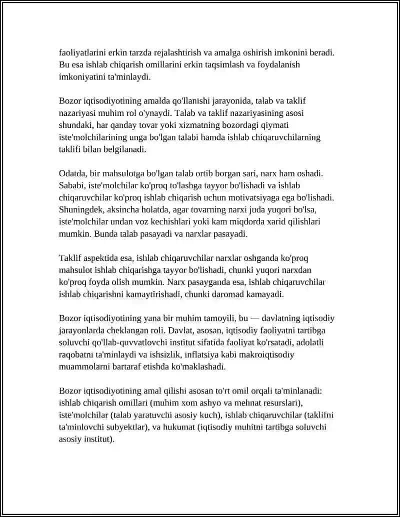 BOZOR IQTISODIYOTINING MAZMUNI VA AMAL QILISHI 4