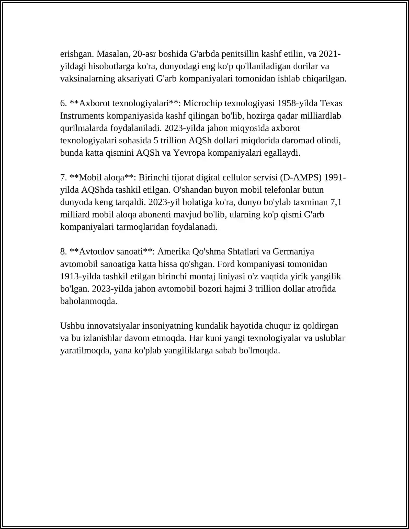 G'ARBDA 5TA VA SHARQDA 5TA KREATIVLIKKA QO'SHGAN OLIMLARGA MISOLLAR 4