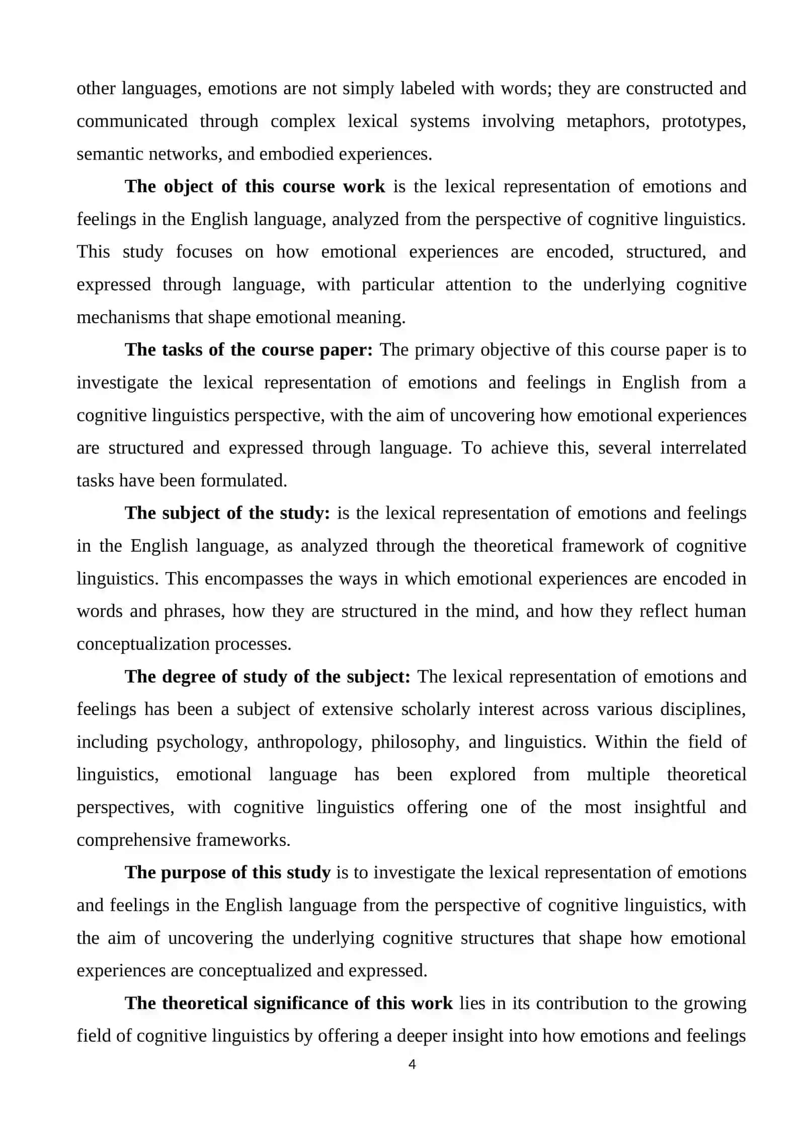 THE LEXICAL REPRESENTATION OF EMOTIONS AND FEELINGS IN ENGLISH A COGNITIVE LINGUISTICS PERSPECTIVE 4