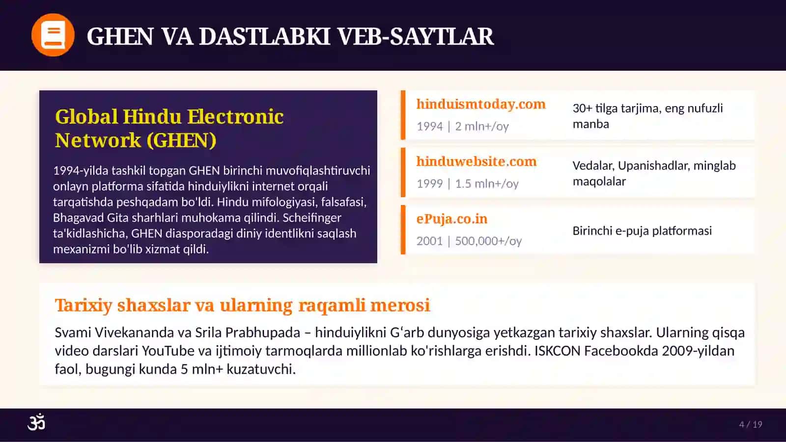 HINDUIYLIKDAGI DINIY AMALIYOTLARNING KIBERMAKONDA NAMOYON BO'LISHI 4