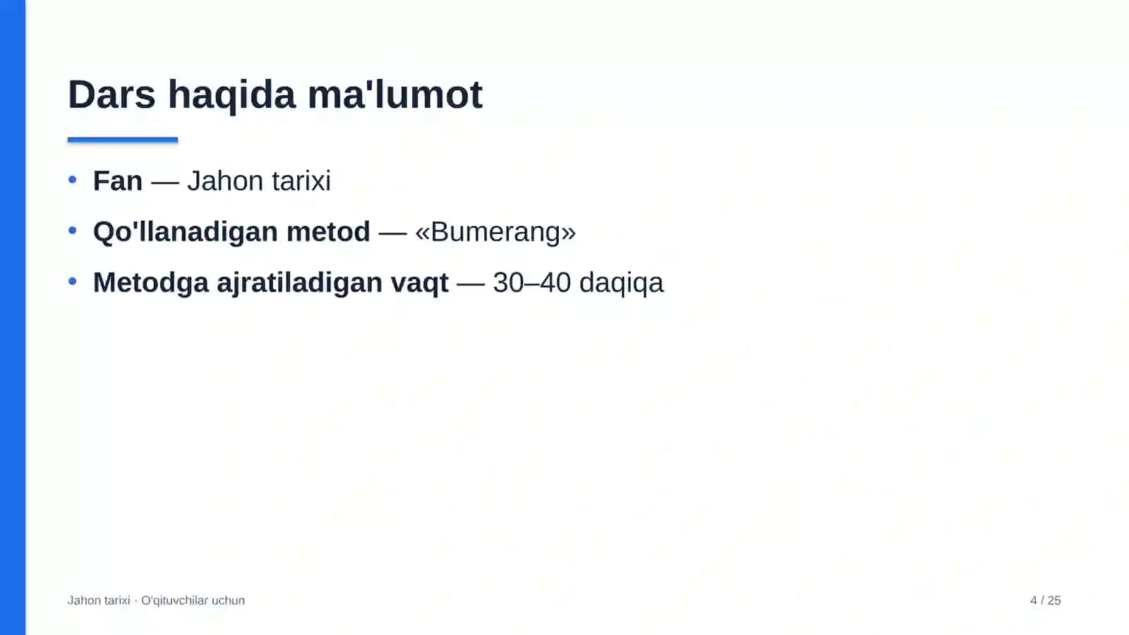 jahon tarixi darslarida bumerang metodidan foydalanish 3723 4