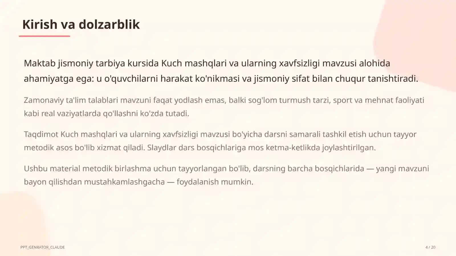 Kuch mashqlari va ularning xavfsizligi (8-sinf) 4