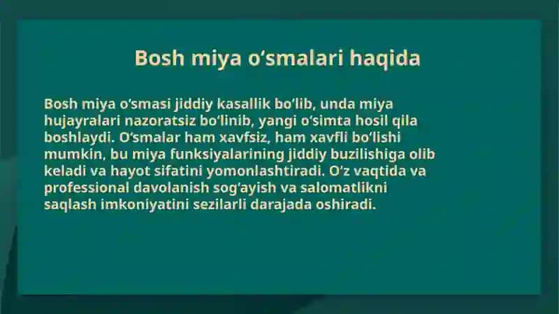 Bosh miya oʻsmalari 4
