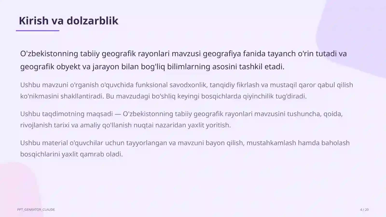 O'zbekistonning tabiiy geografik rayonlari (8-sinf) 4