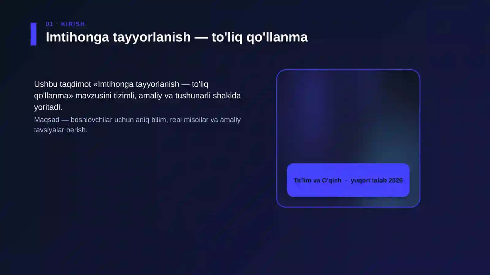 Imtihonga tayyorlanish — to'liq qo'llanma 4