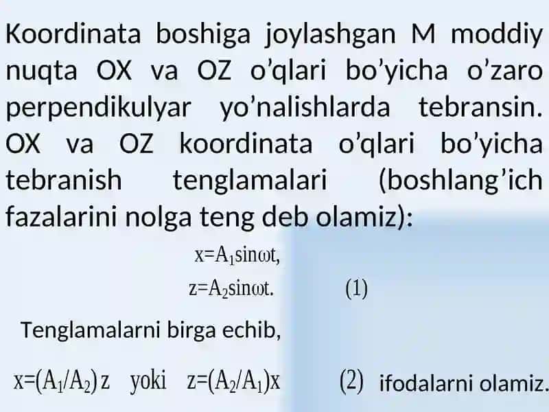 MATEMATIK VA FIZIK MAYATNIKLAR ULARNING HARAKAT TENGLAMALARI 4
