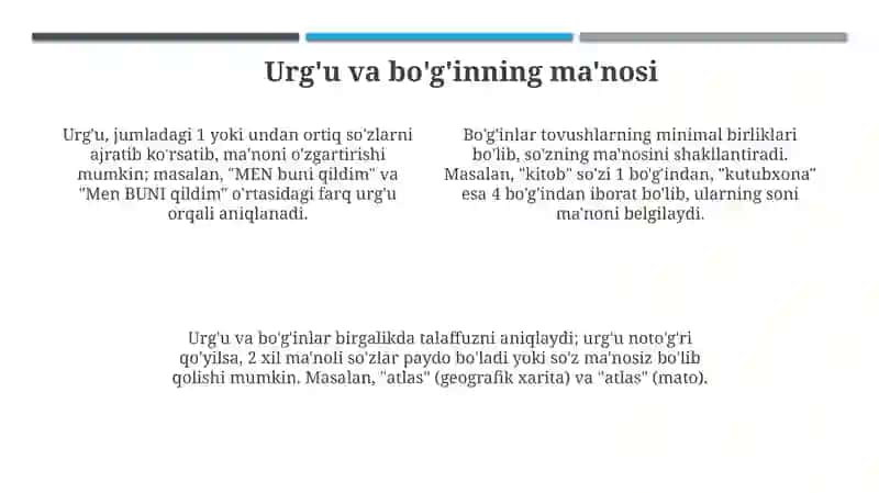 Urg'u va bo'g'in turlari 4