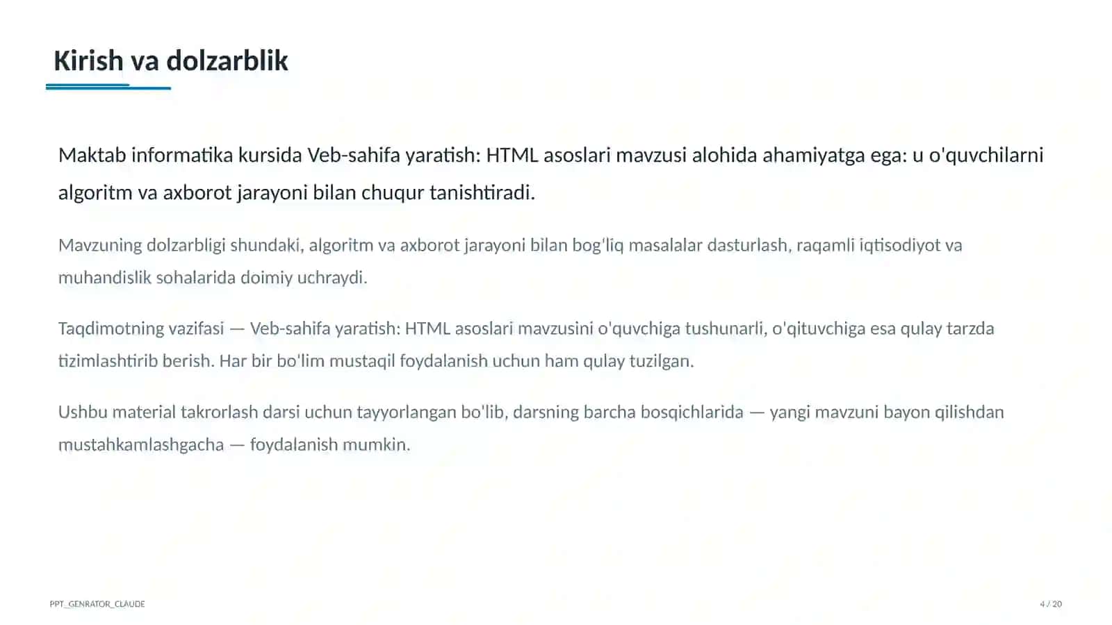 Veb-sahifa yaratish: HTML asoslari (9-sinf) 4