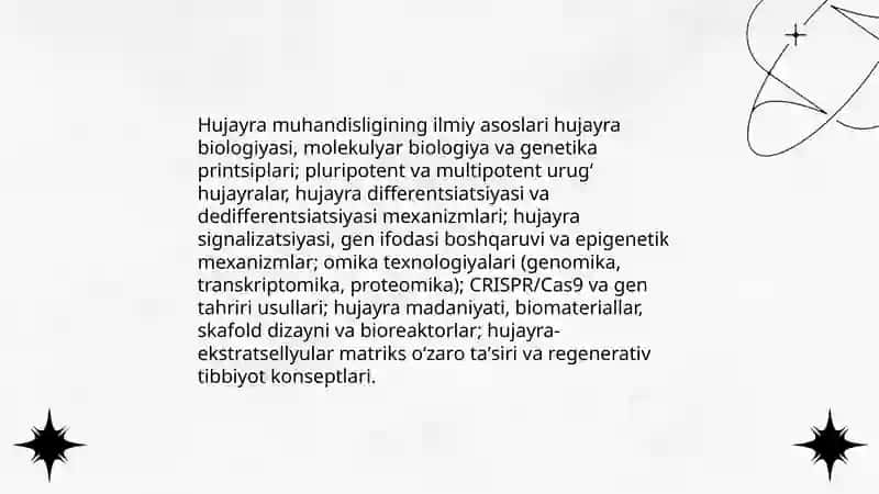Hujayra muhandisligining mohiyati va vazifalari 4