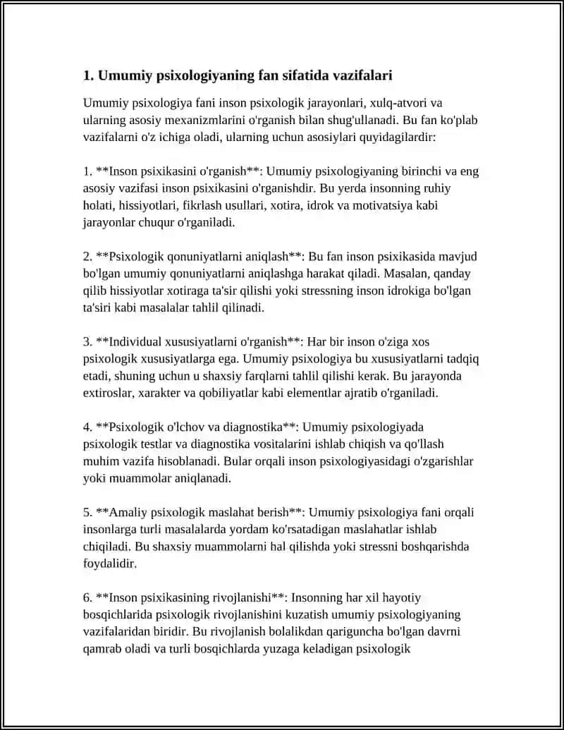 UMUMIY PISIXALOGIYA FANINING PREDMETI, MAQSADI VA VAZIFALARI 4