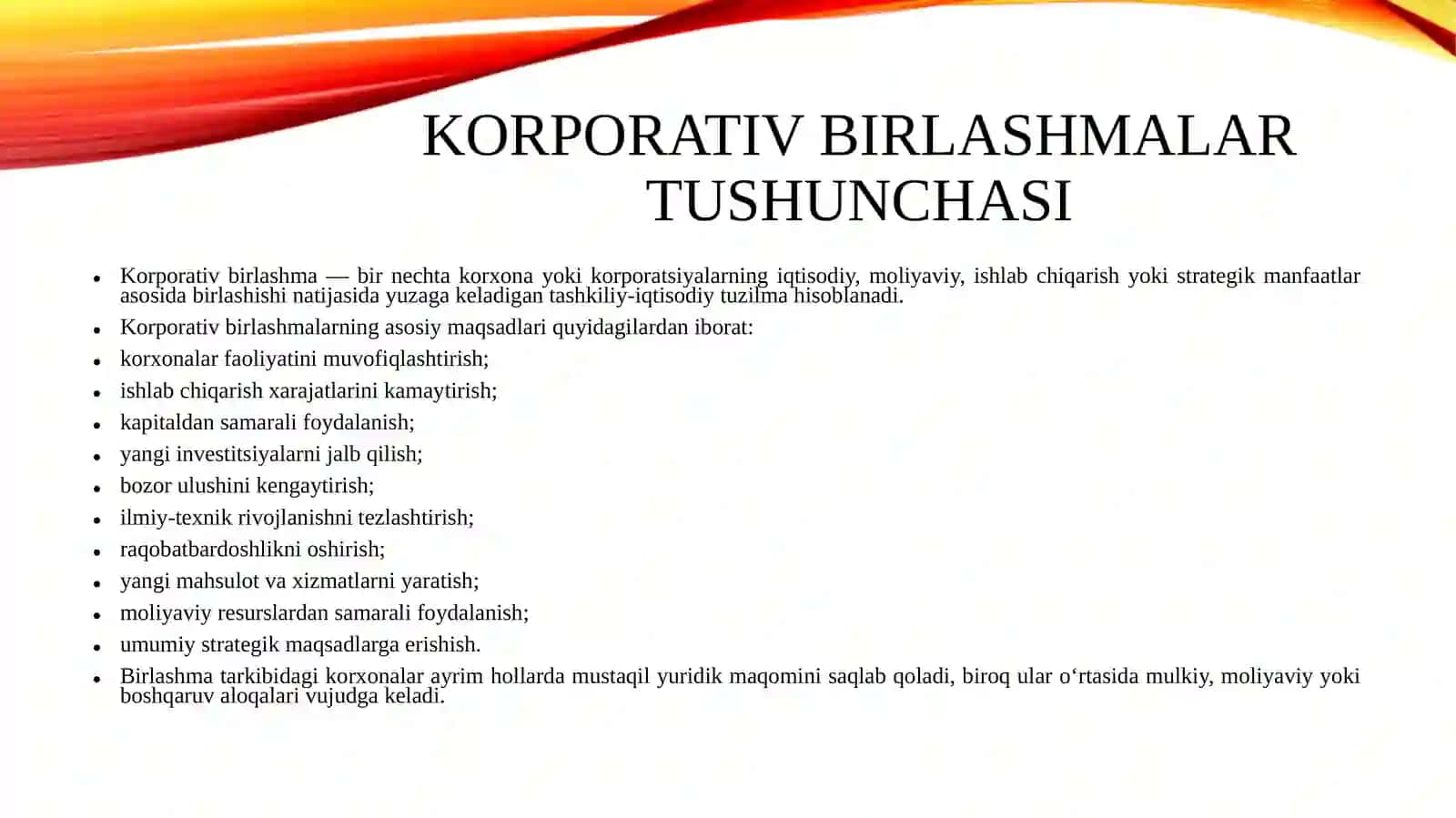 Korporativ birlashmalar va ularda korporativ boshqaruv mexanizmi 4