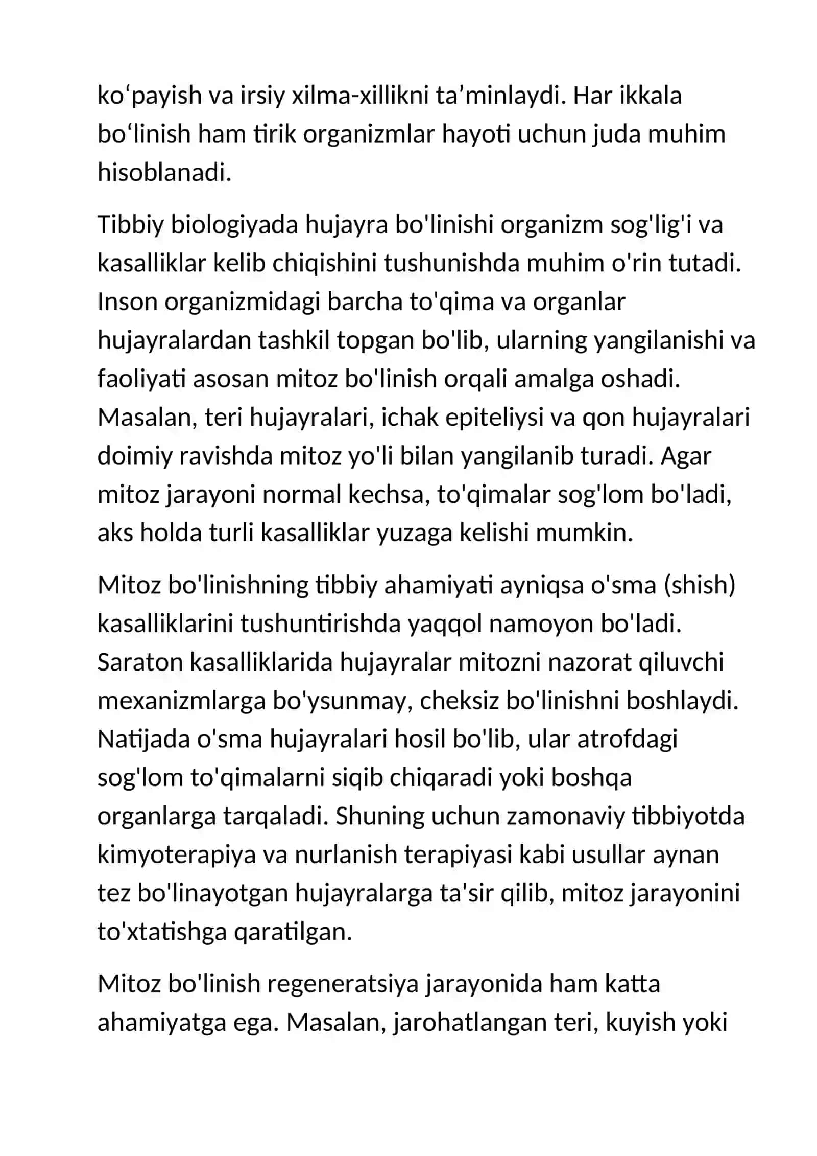 Hujayraning meyotik bulinishi Mitoz va meyozning biologik ahamiyati 4