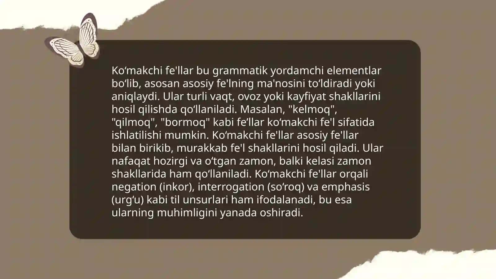 Fe'lning Ma'noviy Turlari Mashqlari 4