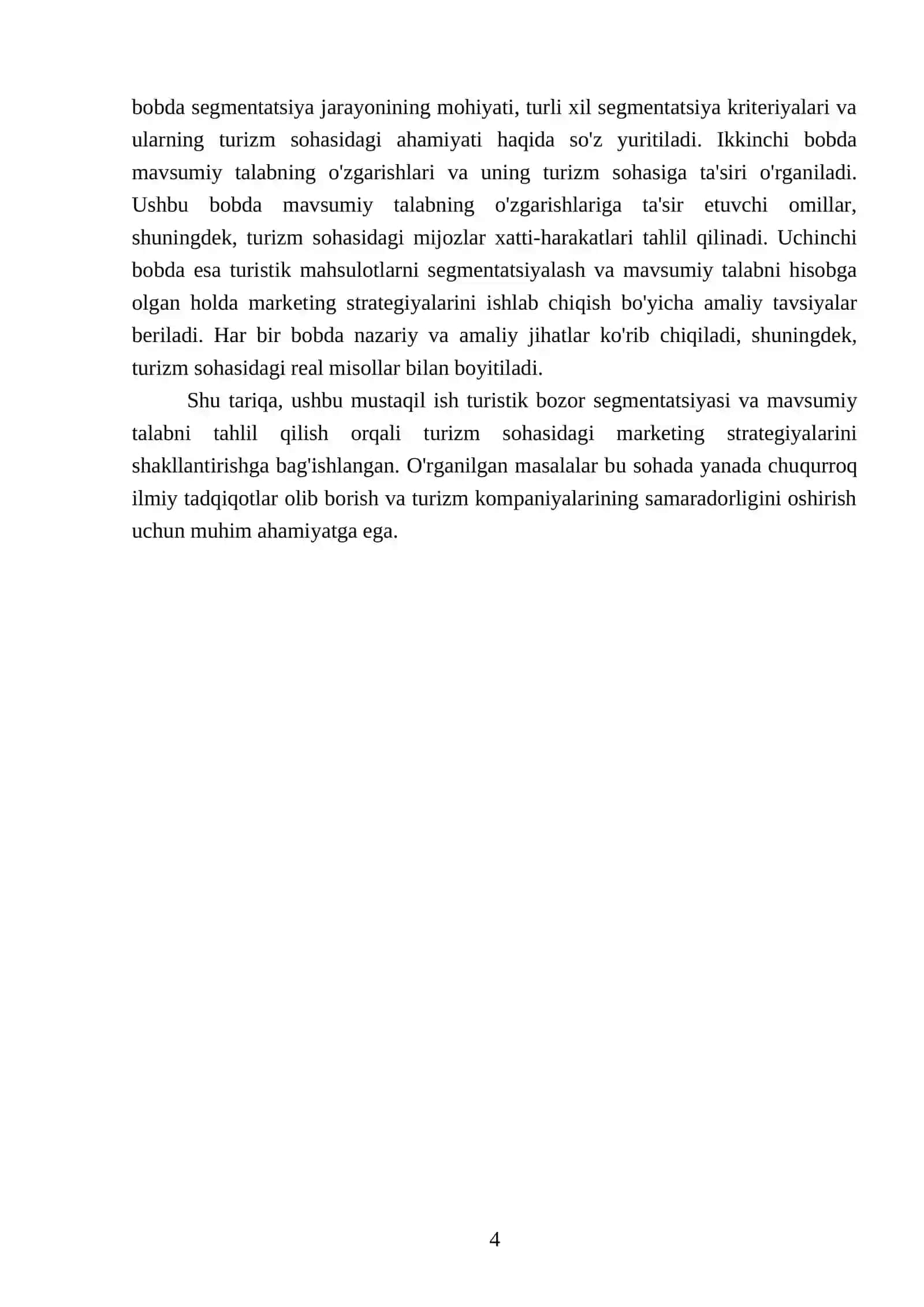 Turistik bozor segmentatsiyasi va mavsumiy talabning tahlili 4