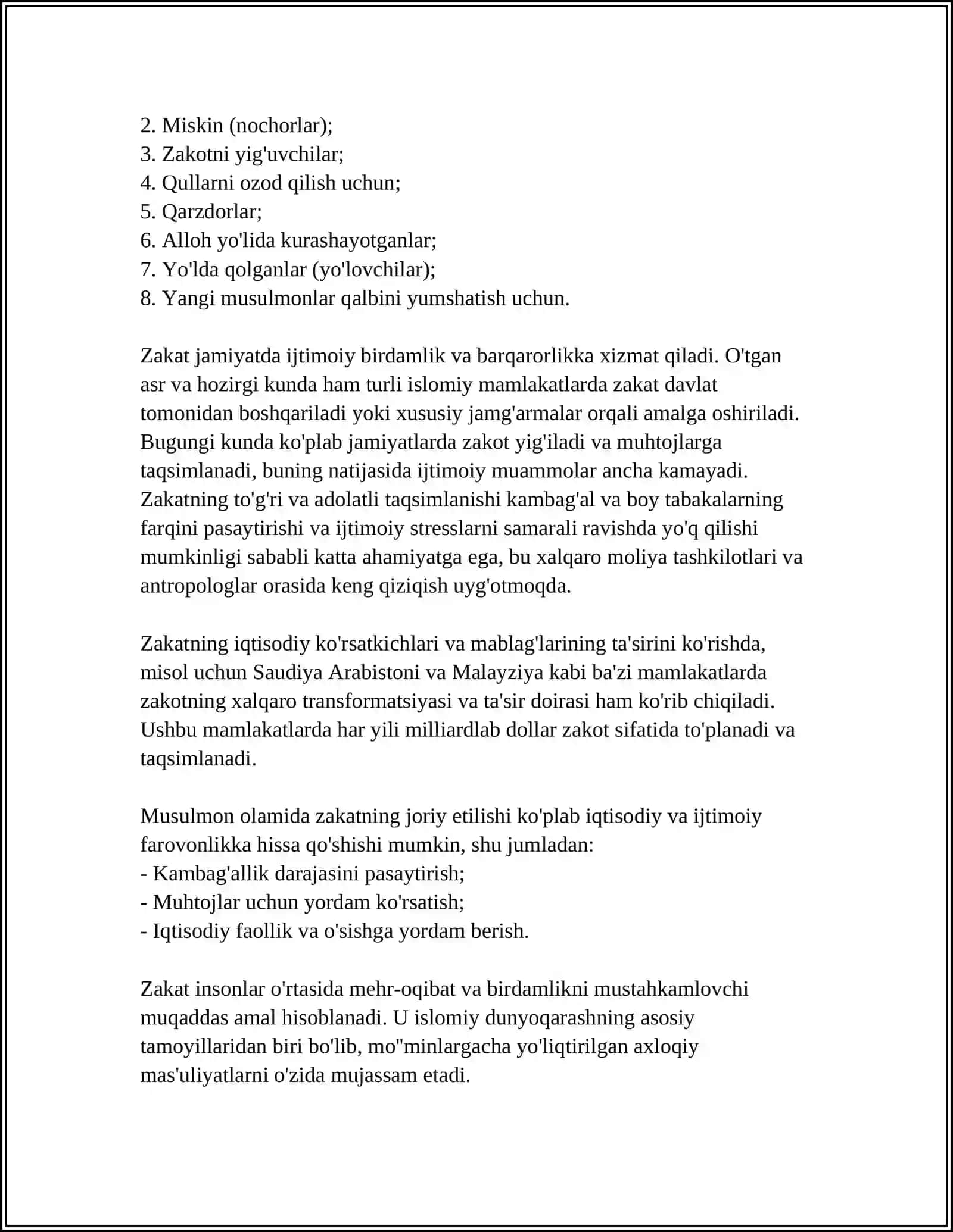 ZAKALAT - MAJBURIYATLARNI BAJARILISHINI TAʼMINLASH USULI SIFATIDA 4