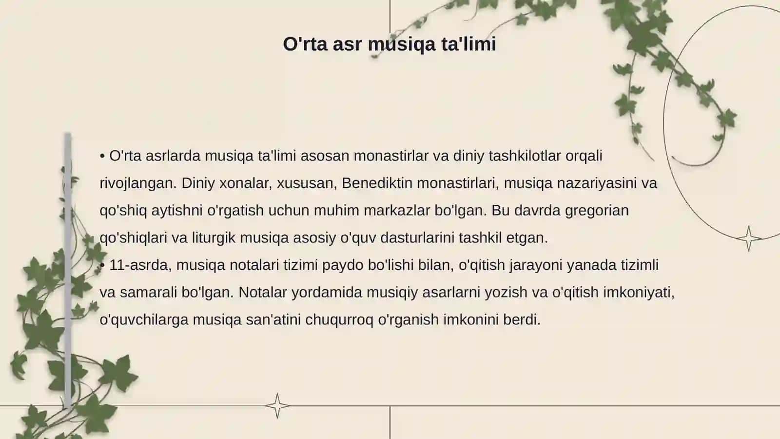 Musiqa ta'lim tarixi 4