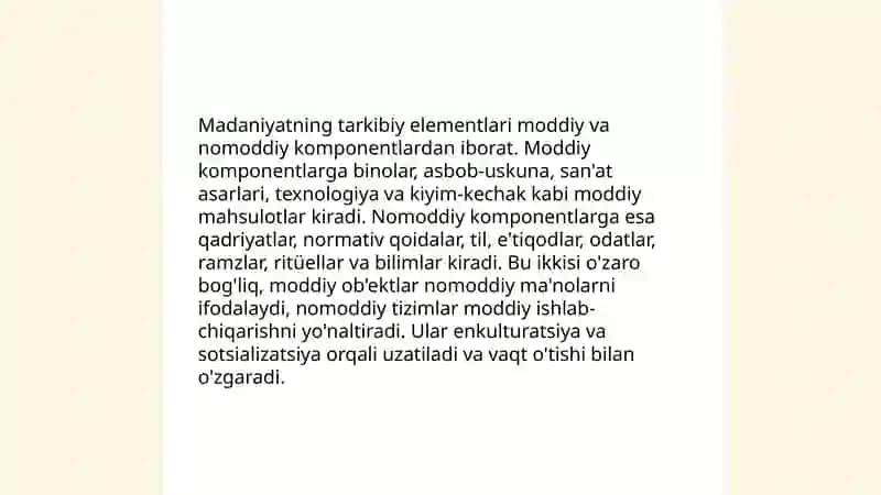 Madaniyat tushunchasi. Enkulturatsiya va sotsializatsiya. Akkulturatsiya jarayoni. Madaniyatni tavsiflash 4