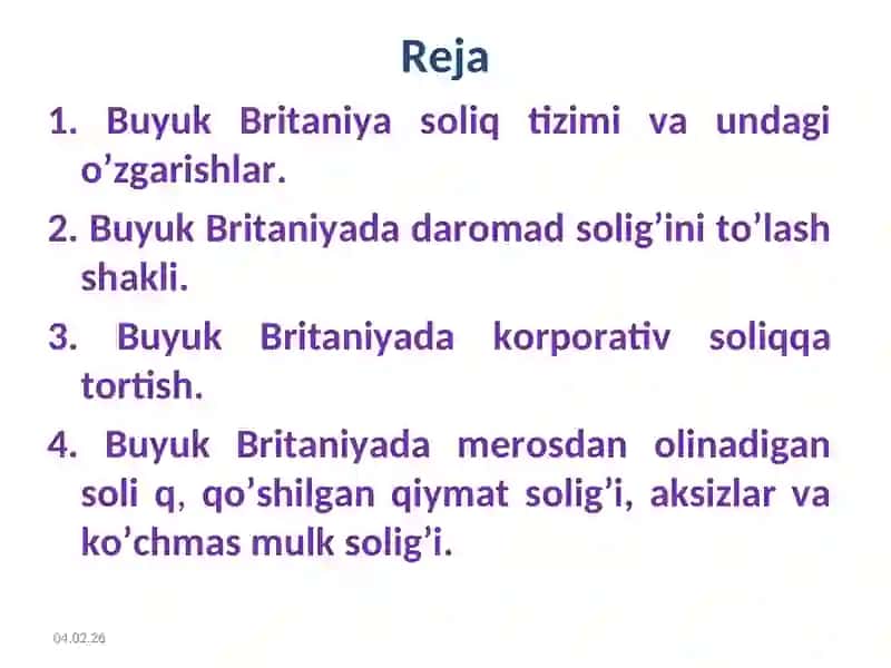 BUYUK BRITANIYA SОLIQ TIZIMI 4