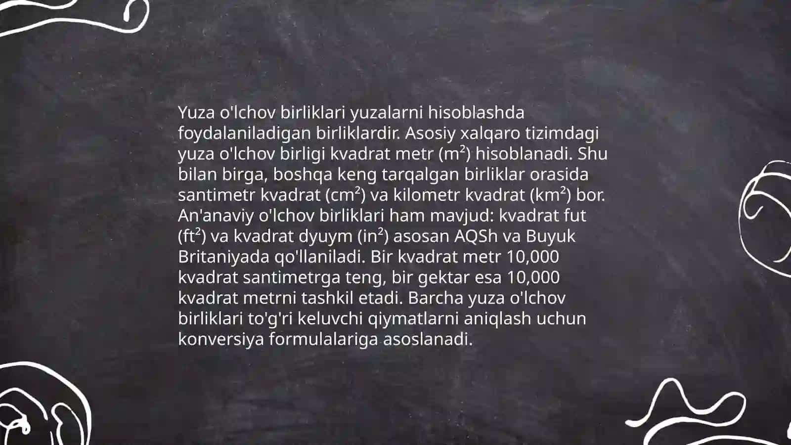 Uzunlik va yuza o'lchov birliklari 4