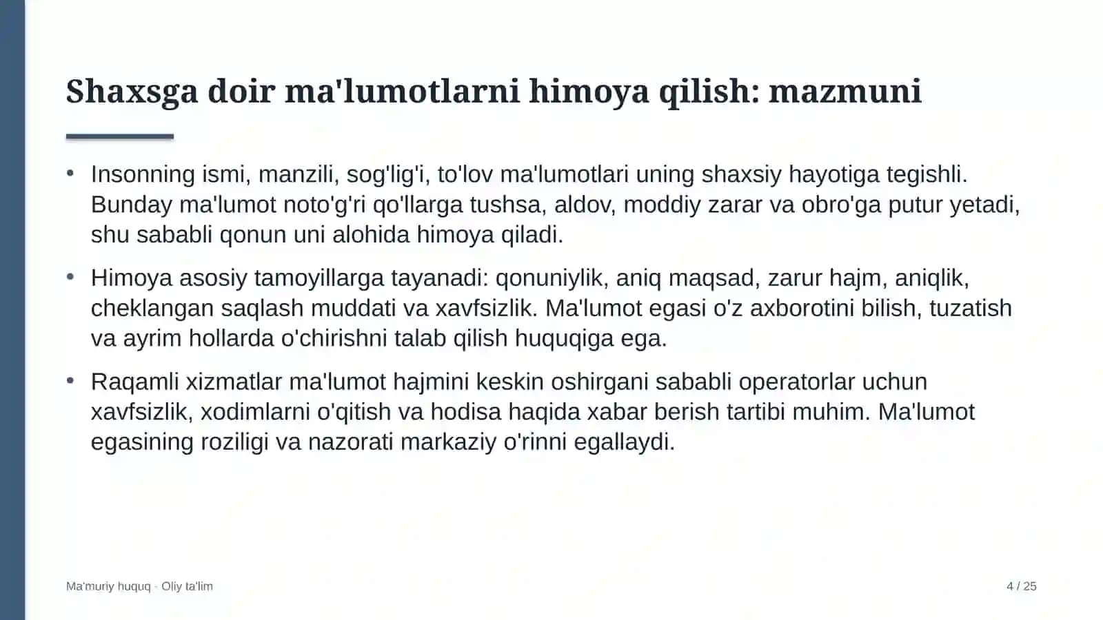 Shaxsga doir ma'lumotlarni himoya qilish: mohiyati 4