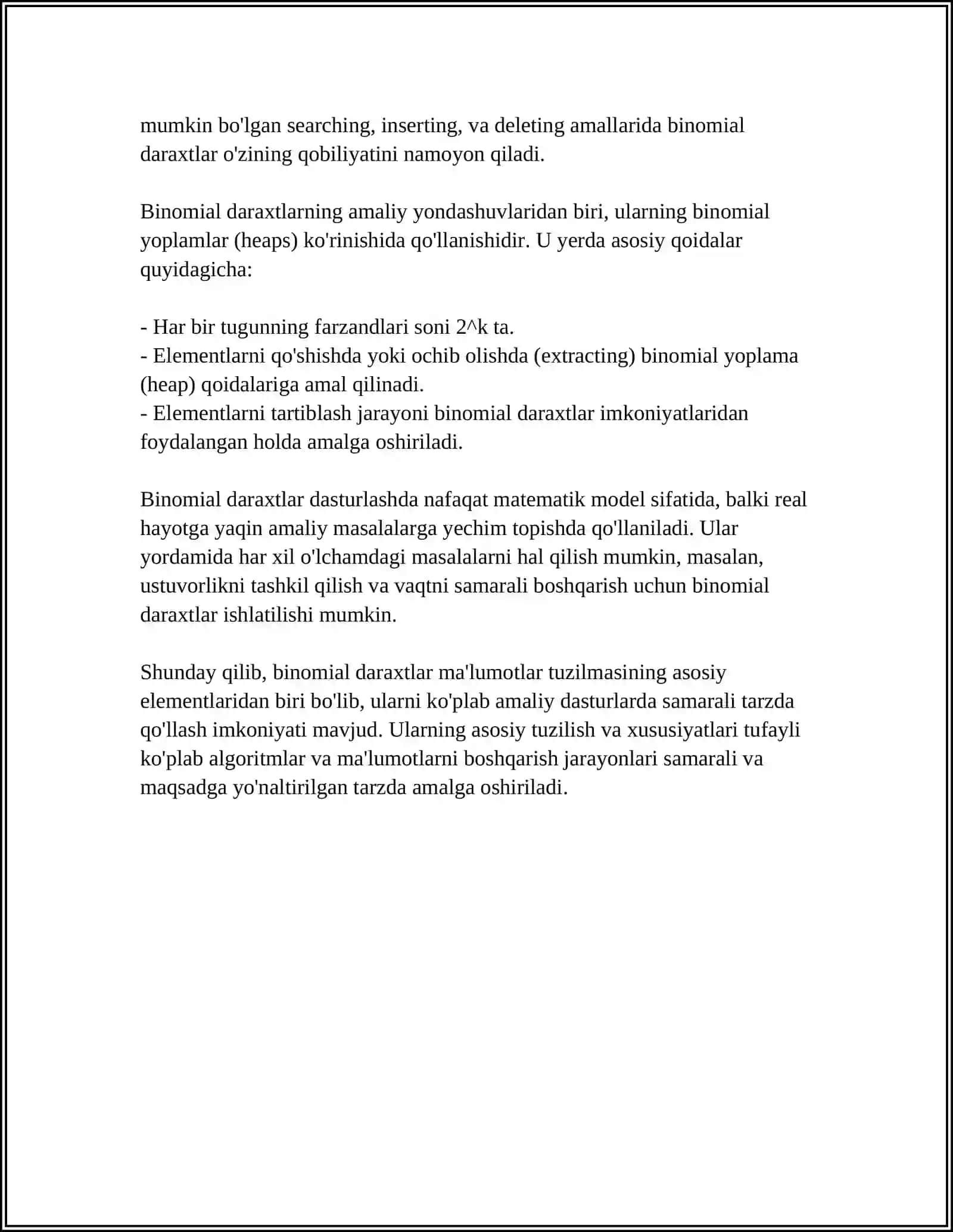 BINAR DARAXTLAR VA ULAR USTIDA AMALLAR 4