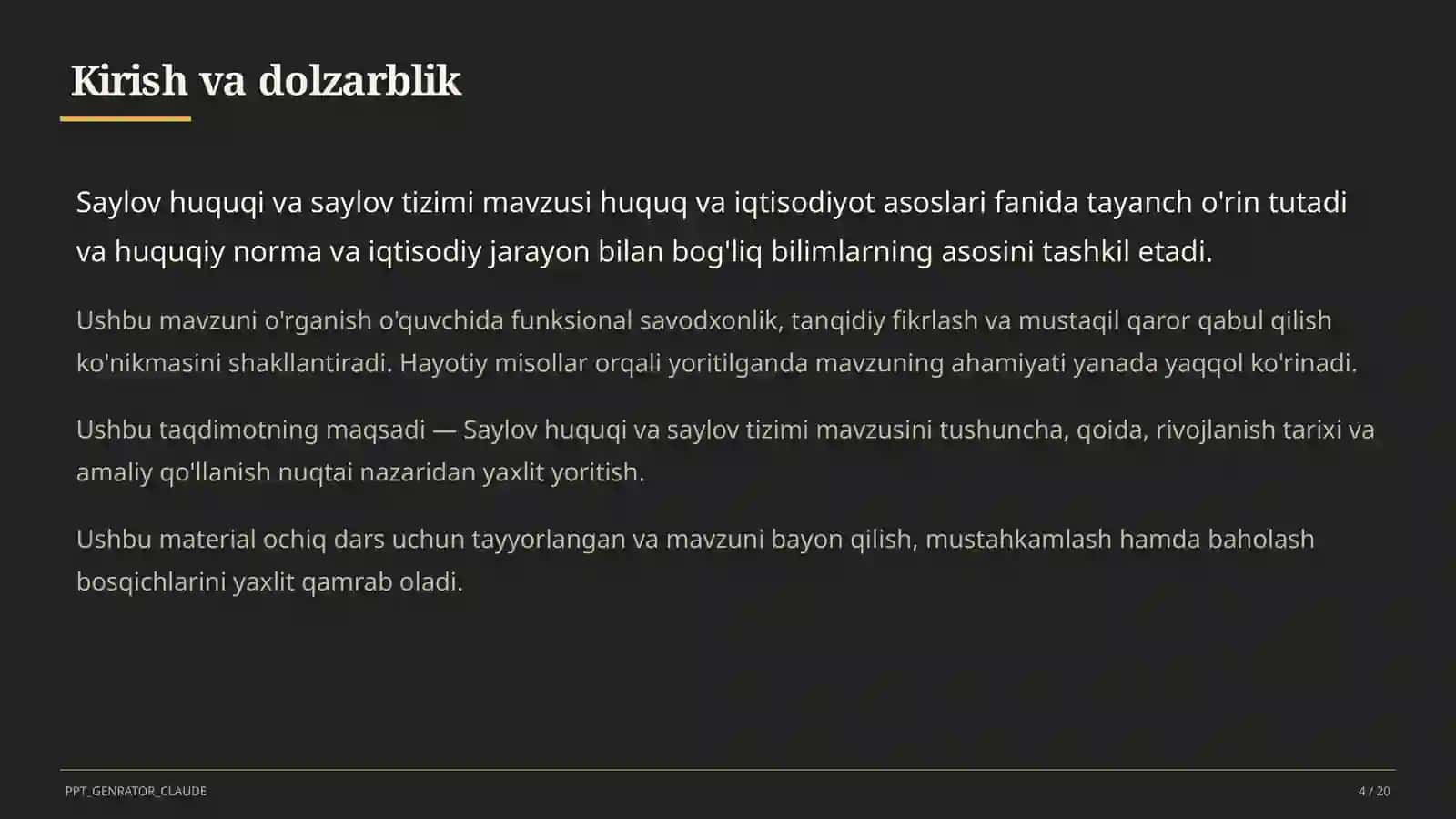 Saylov huquqi va saylov tizimi (10-sinf) 4