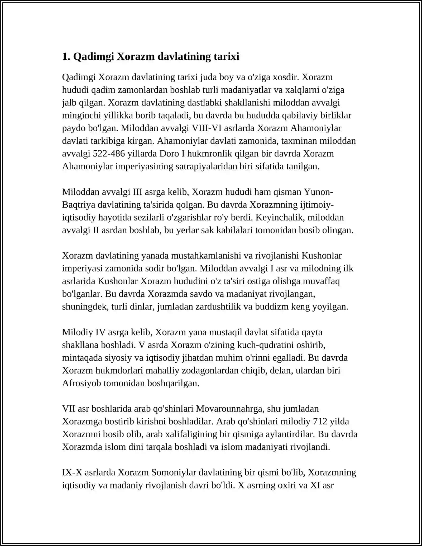 OʻZBEKISTON DAVLATCHILIGINING TARIXIY BOSQICHLARI(OʻZBEKISTON XUDUDIDAGI DAVLATLAR MISOLIDA) 4