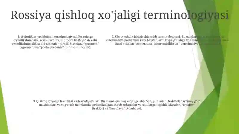 Qishloq xo'jaligi adabiyotida rus tili: XVIII asrda M. V. Lomonosovning "Eksperimental va nazariy qishloq xo'jaligi kursi" 4