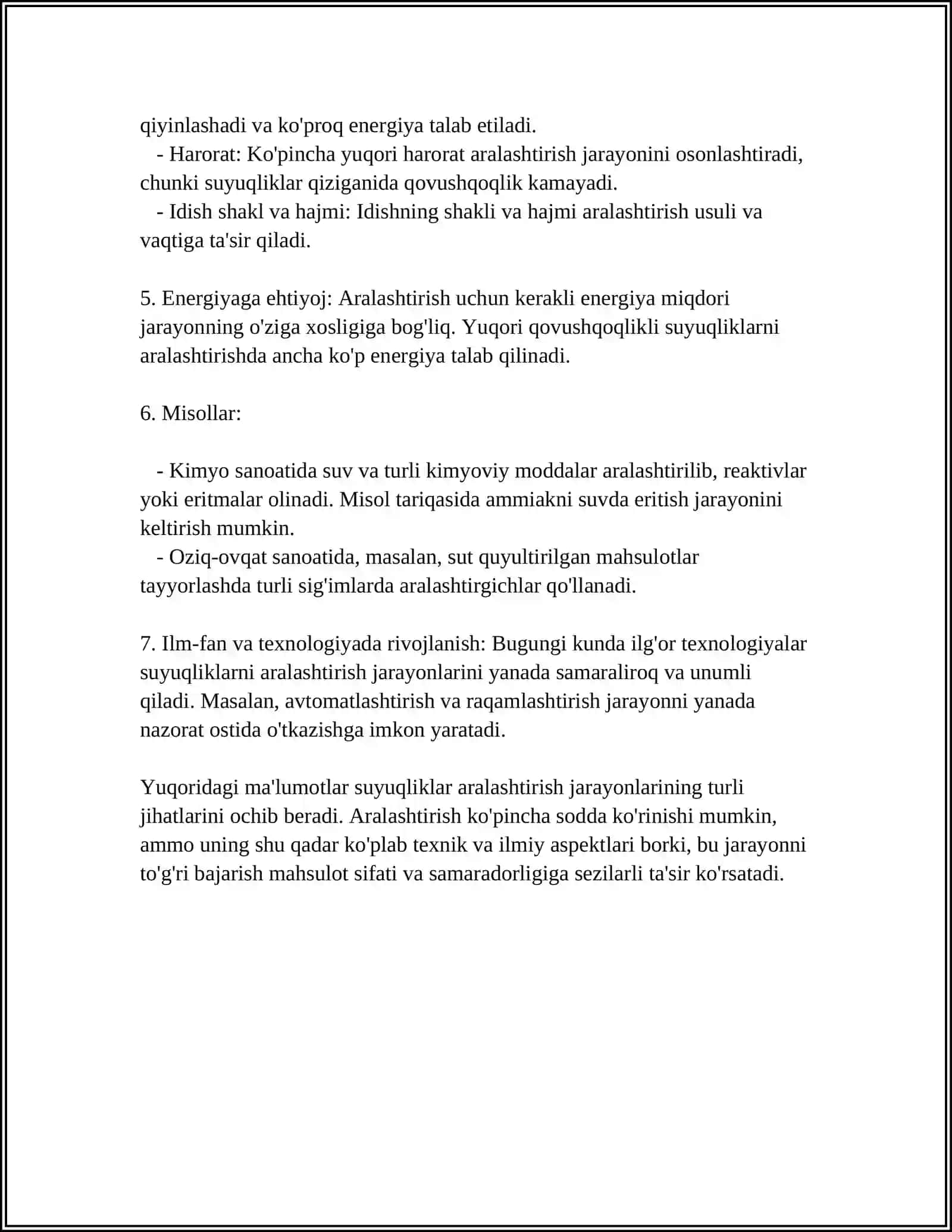 KIMYOVIY TEXNALOGIYALARDA SUYUQLIKLARNI ARALASHTIRISH TEXNALOGIYASI 4