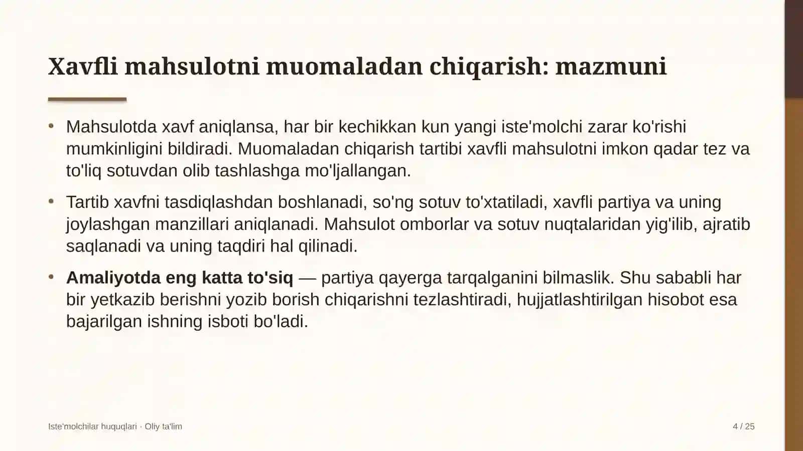 valyuta ayirboshlash shoxobchalarida xavfli mahsulotni muomaladan chiqarish tartibi 4015 4