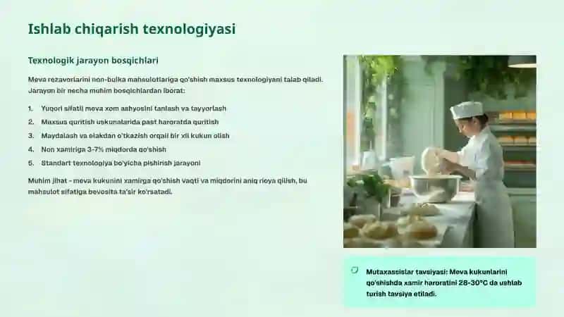 Meva rezavorlari bilan vitaminlashgan non-bulka mahsulotlari 4