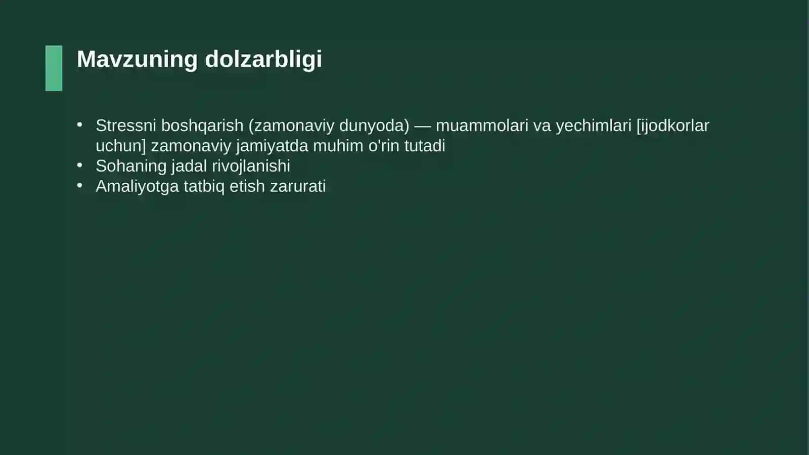Stressni boshqarish (zamonaviy dunyoda) — muammolari va yechimlari [ijodkorlar uchun] 4
