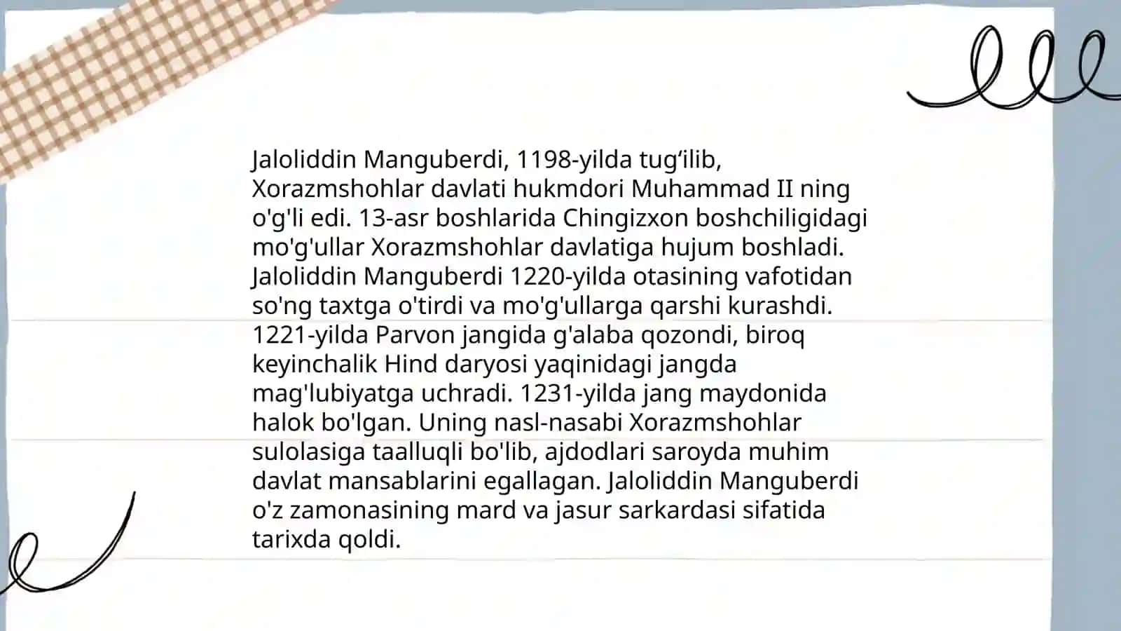 Jaloliddin Manguberdi haqida ma'lumot 4