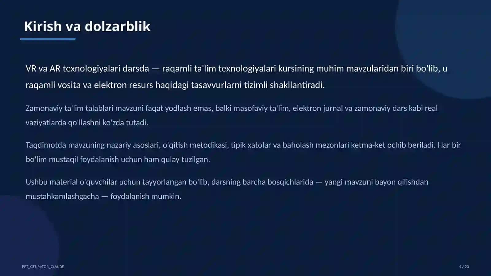 VR va AR texnologiyalari darsda 4