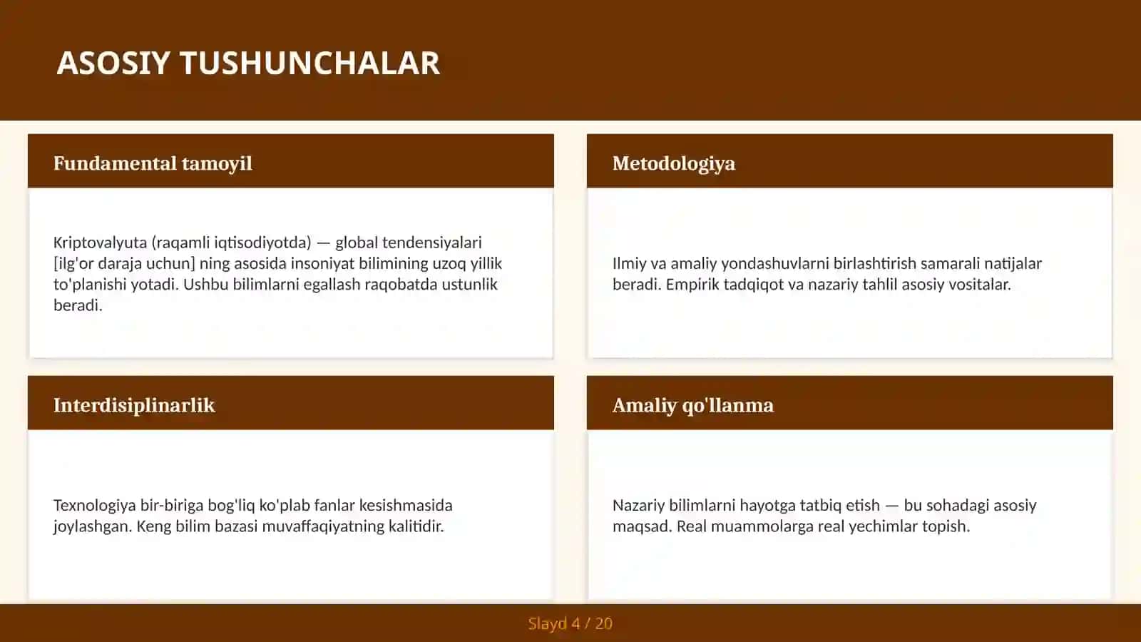 KRIPTOVALYUTA (RAQAMLI IQTISODIYOTDA) — GLOBAL TENDENSIYALARI [ILG'OR DARAJA UCHUN] 4