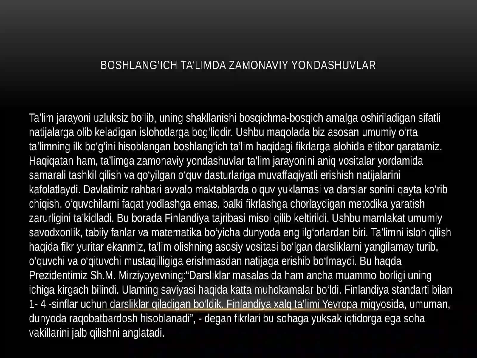 Boshlang’ich    ta’limda zamonaviy dastuvlar va innovatsiyalar 4