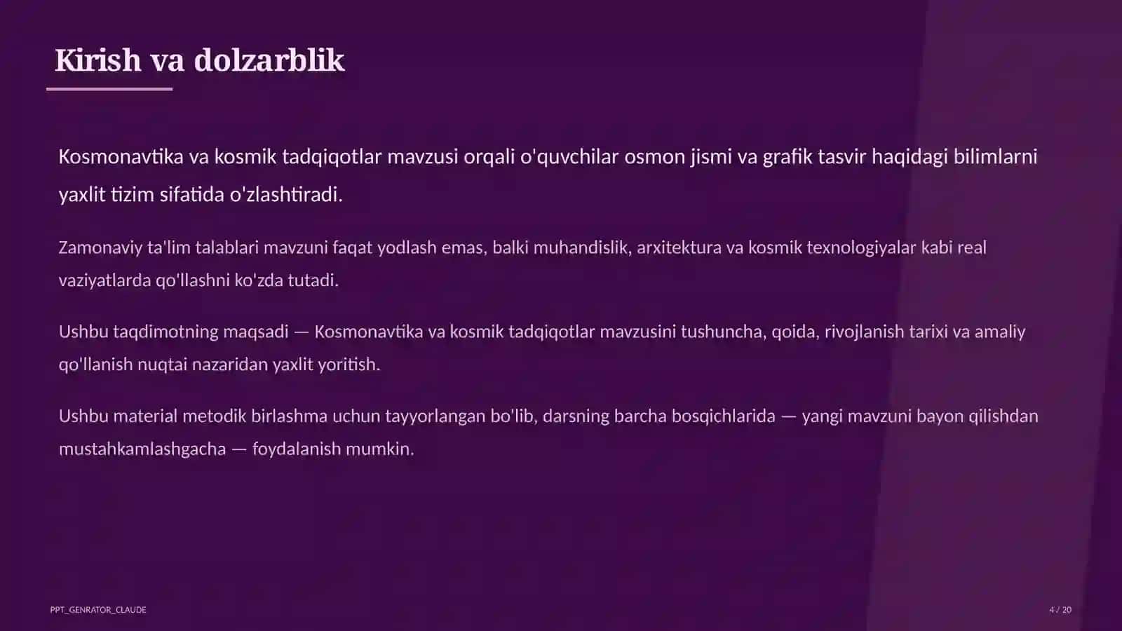 Kosmonavtika va kosmik tadqiqotlar (11-sinf) 4