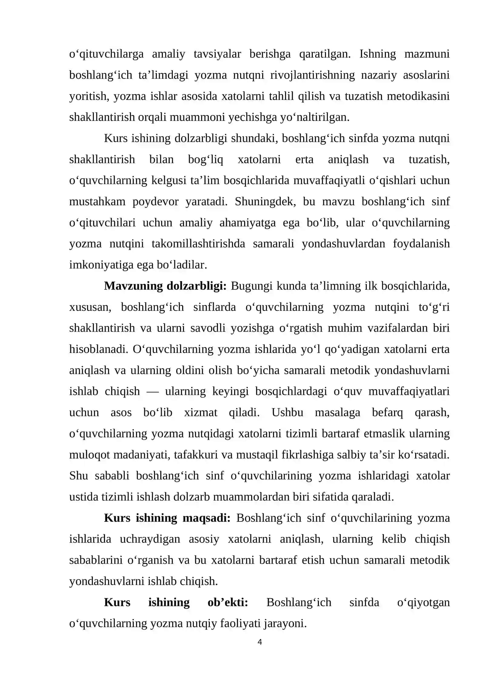 Boshlang’ich sinf o‘quvchilarining yozma ishlarida yo‘l qo‘yadigan xatolari ustida ishlash 4