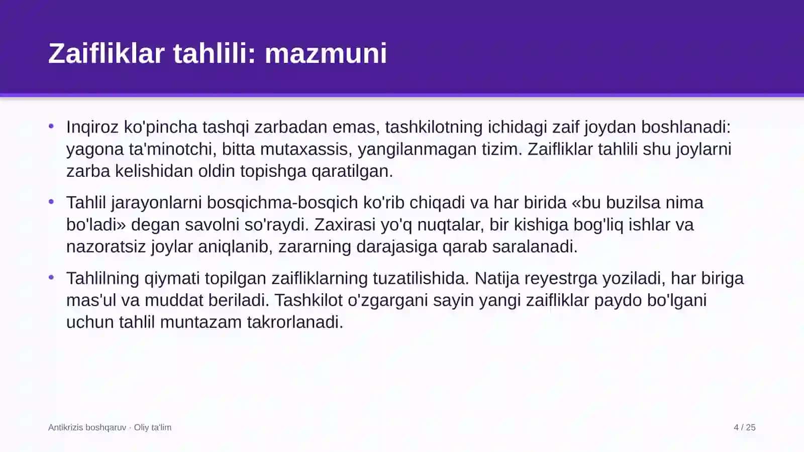 milliy terma jamoalarda zaifliklar tahlilini o'tkazish 9415 4