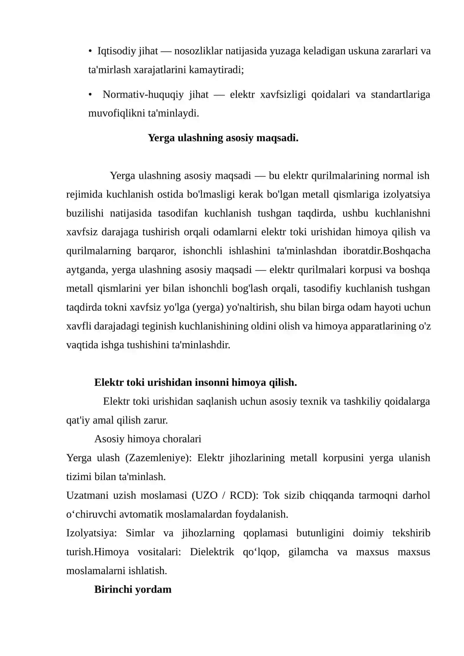 Elektr qurilmalarini yerga ulash nima uchun zarur? 4