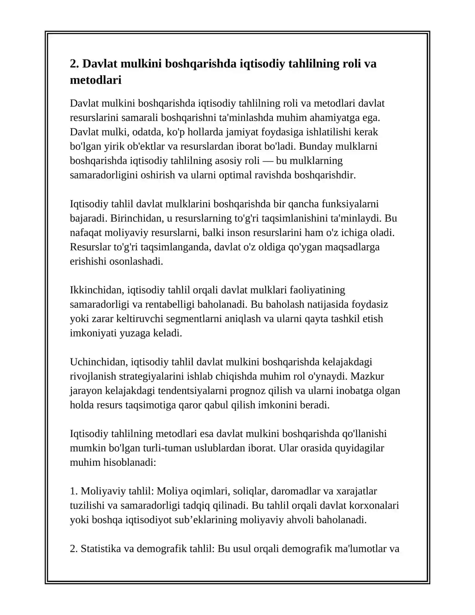 Turli mulkchilik shakllarida iqtisodiyot subyektlarini boshqarishda tahlilning nazariy asoslari 4