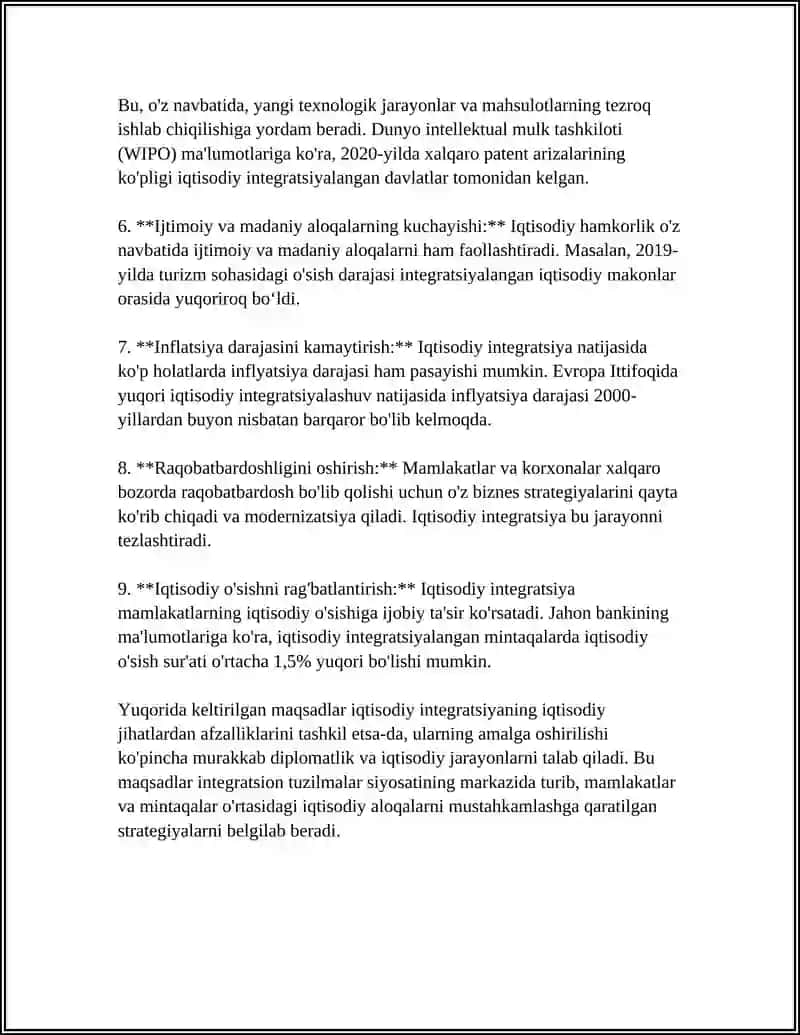 IQTISODIY INTEGRATSIYA VA HUDUDIY HAMKORLIK 4