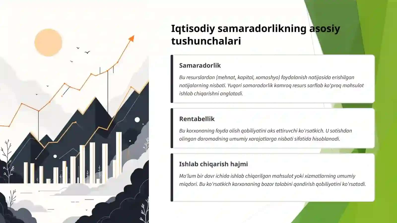 Iqtisodiy samaradorlikning asosiy tushunchalari 4
