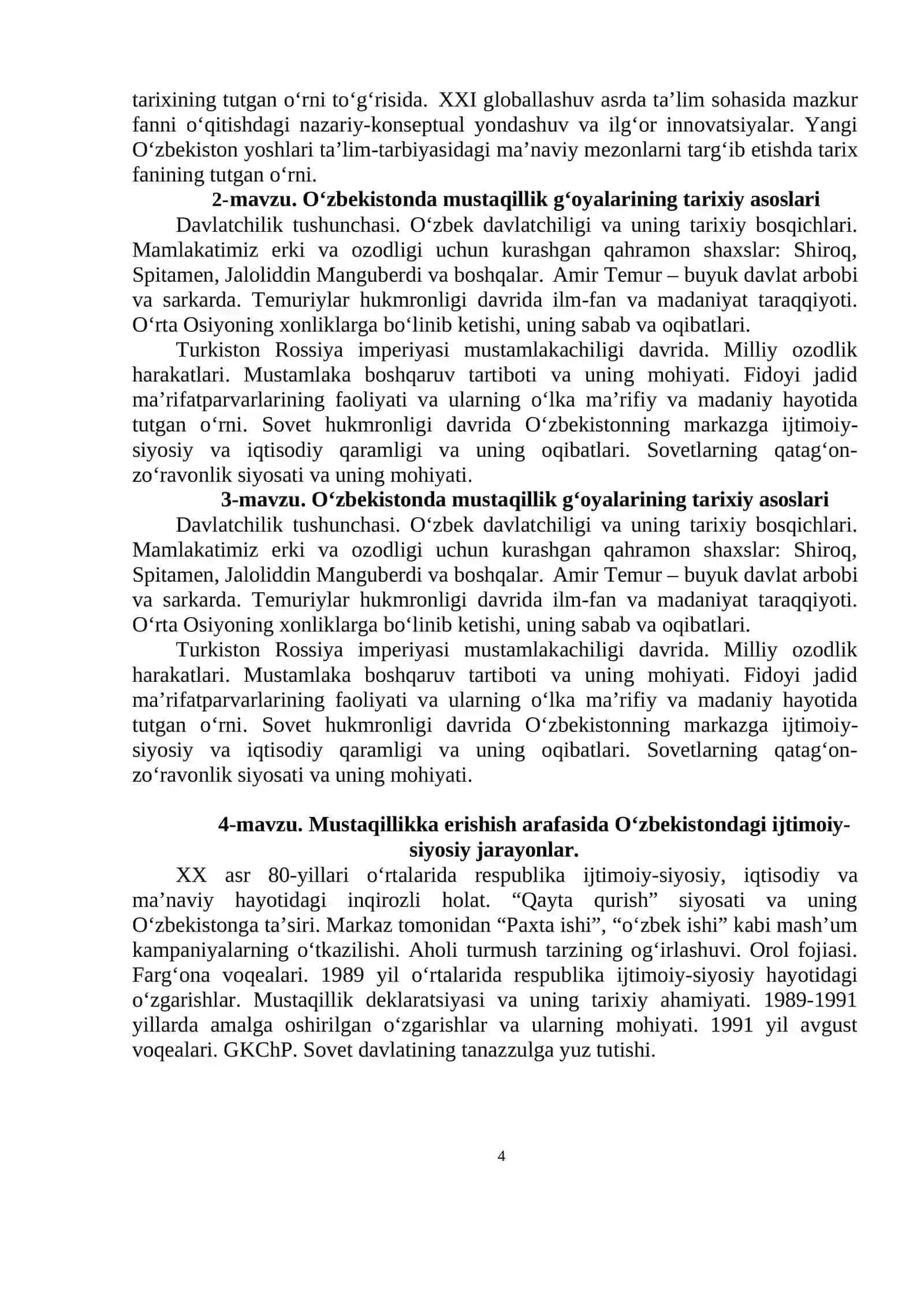 O‘zbekistonning Eng Yangi Tarixi 4