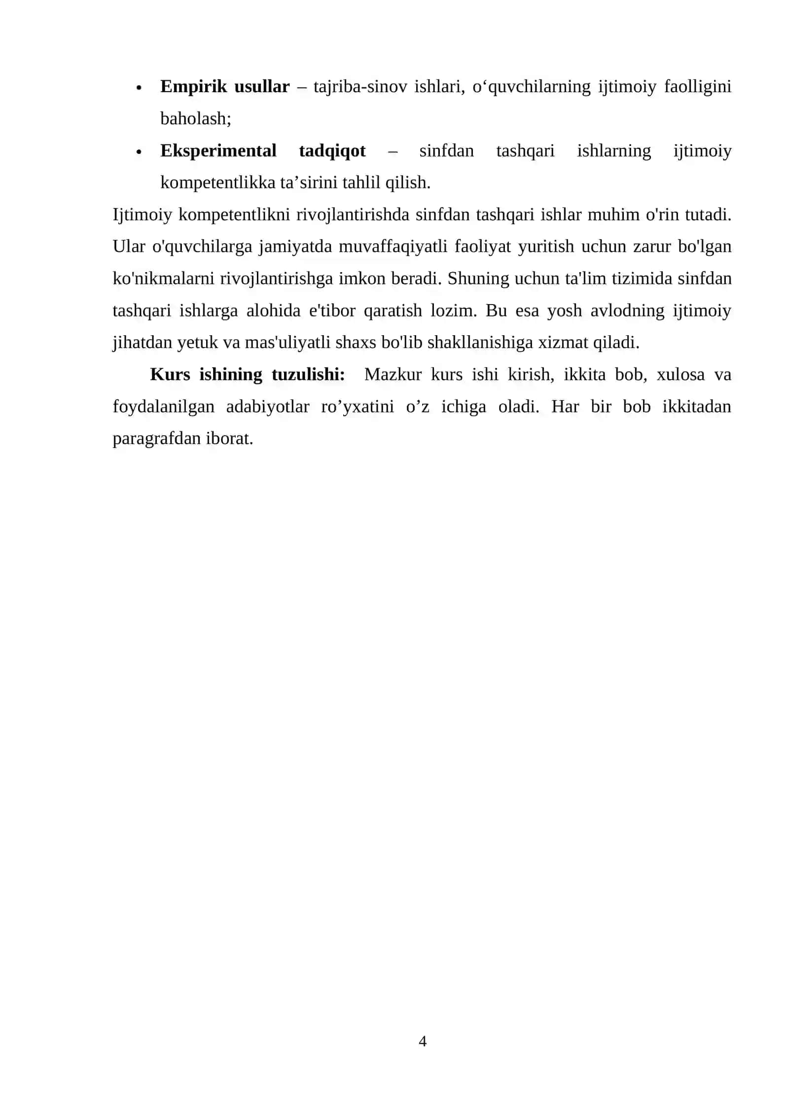 Ijtimoiy kompetentlikni rivojlantirishda sinfda tashqari ishlarning òrni 4