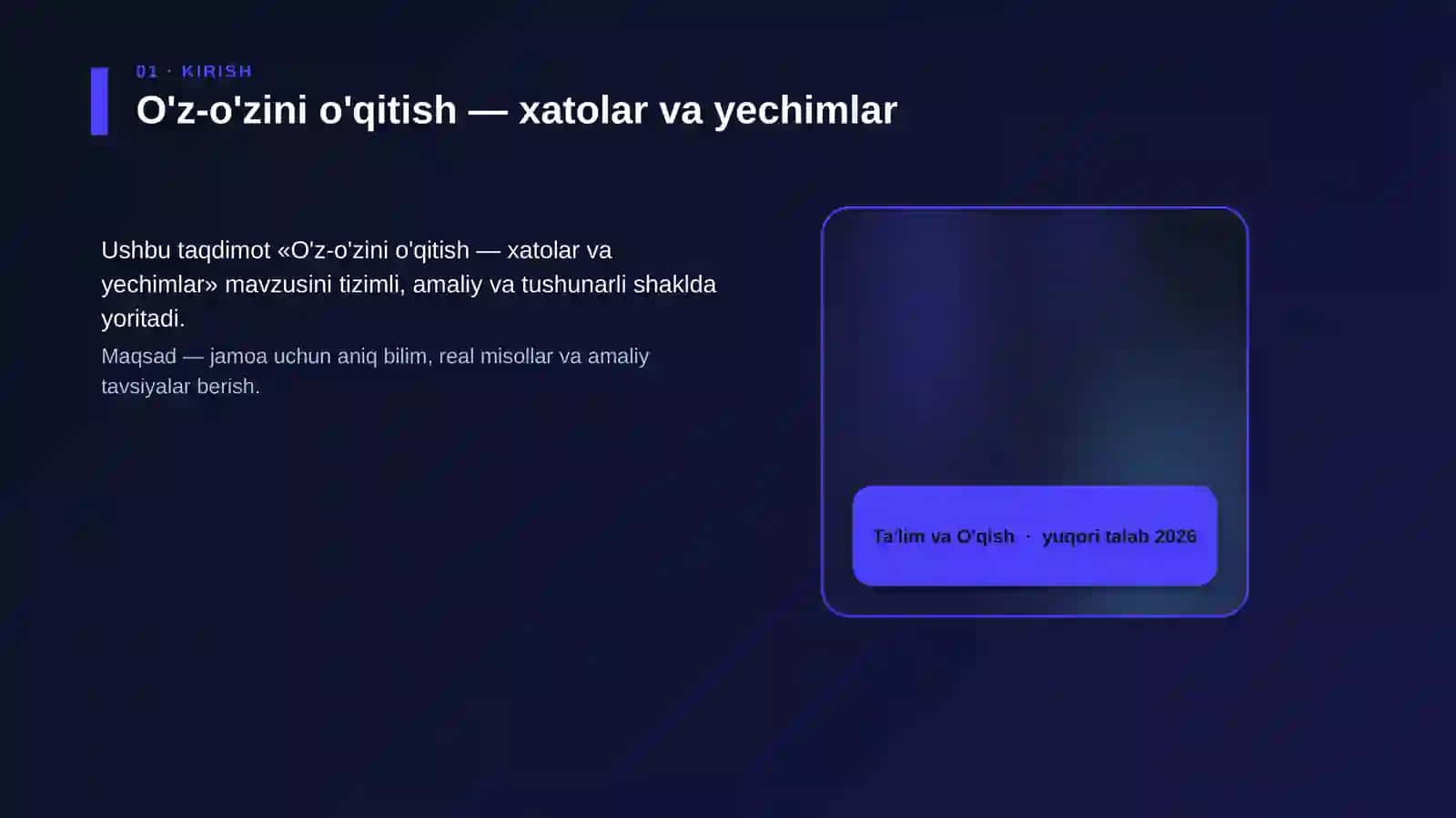 O'z-o'zini o'qitish — xatolar va yechimlar 4
