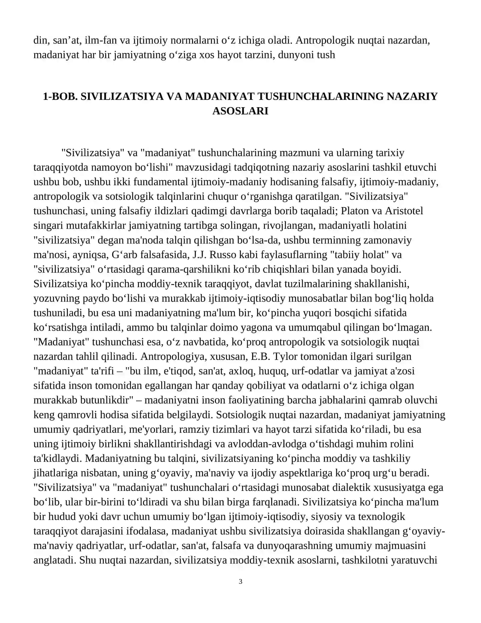 "Sivilizatsiya" va "Madaniyat" tushunchalari mazmuni va ularning tarixiy taraqqiyotda namoyon boʻlishi 4