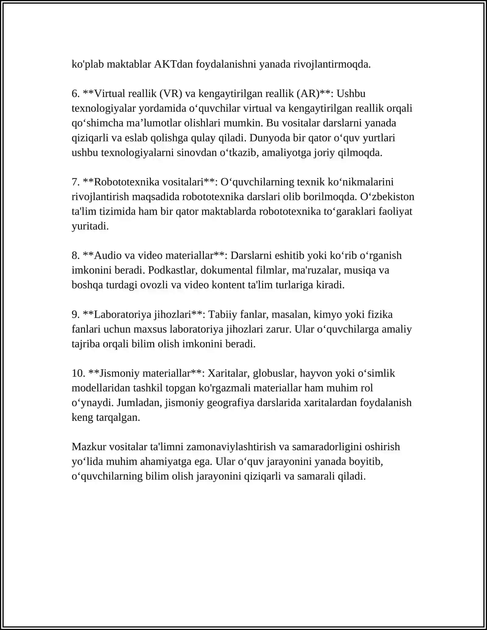 TA'LUMIY VOSITALAR.ÒQUV TEXNIKA VOSITALARI REFERAT 4